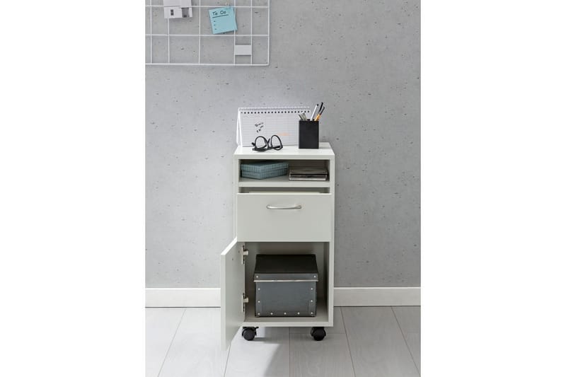 Rullkontejner Wohnling 1 låda 1 dörr folierad spånskiva med hjul modern - Förvaring - Småförvaring