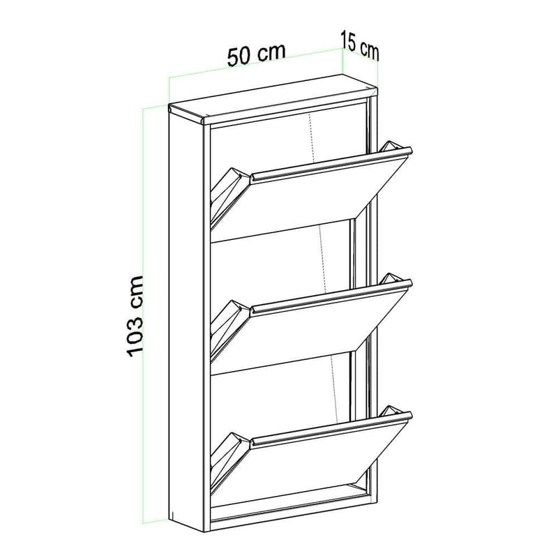 Rylanis Skoskåp 50x103 cm - Antracit - Förvaring - Skoförvaring