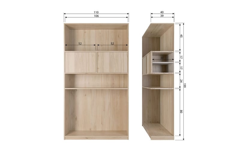 Överskåp Modulär - 199x110x40 cm - Förvaring - Skåp - Förvaringsskåp