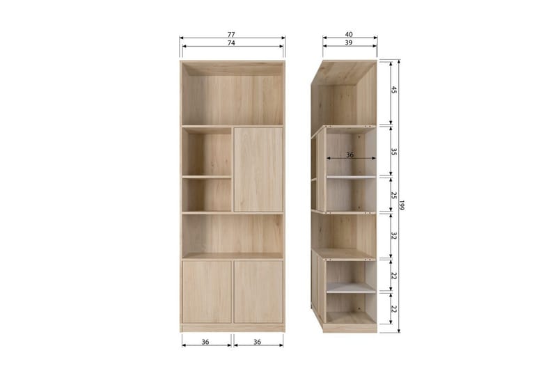 Överskåp Modulär - 199x77x40 cm - Förvaring - Skåp - Förvaringsskåp