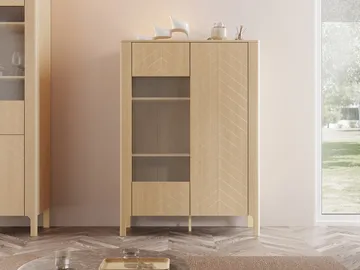Aggarwal Vitrinskåp 103 cm i Trä med Glasdörr - Brun - Förvaring - Skåp - Vitrinskåp