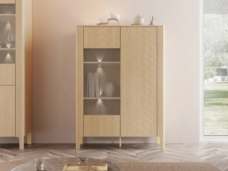 Aggarwal Vitrinskåp 103 cm med Belysning - Förvaring - Skåp - Vitrinskåp