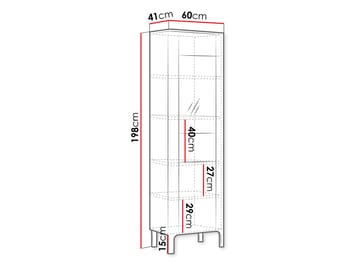 Aggarwal Vitrinskåp 60 cm med Förvaring i Trä med Glasfront - Brun - Förvaring - Skåp - Vitrinskåp
