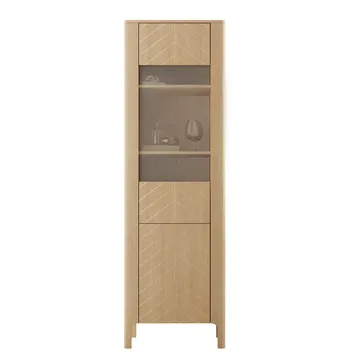 Aggarwal Vitrinskåp 60 cm med Förvaring i Trä med Glasfront - Brun - Förvaring - Skåp - Vitrinskåp