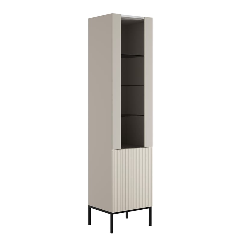 Amelus Vitrinskåp 50x190 cm - Beige - Förvaring - Skåp - Vitrinskåp