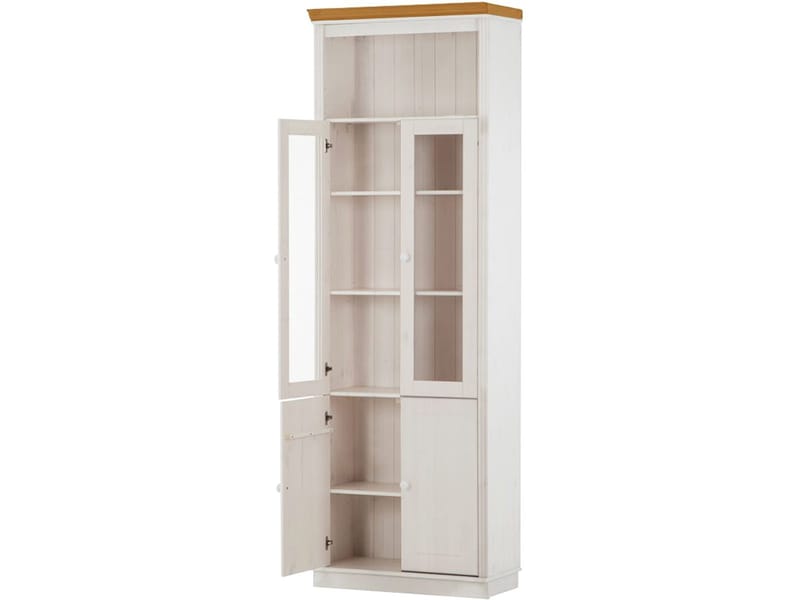 Anita Vitrinskåp 74x223 cm - Vit/honung - Förvaring - Skåp - Vitrinskåp