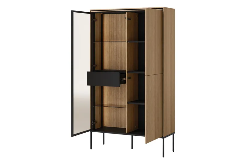 Basici Vitrinskåp 91x158 cm - Vit - Förvaring - Skåp - Vitrinskåp