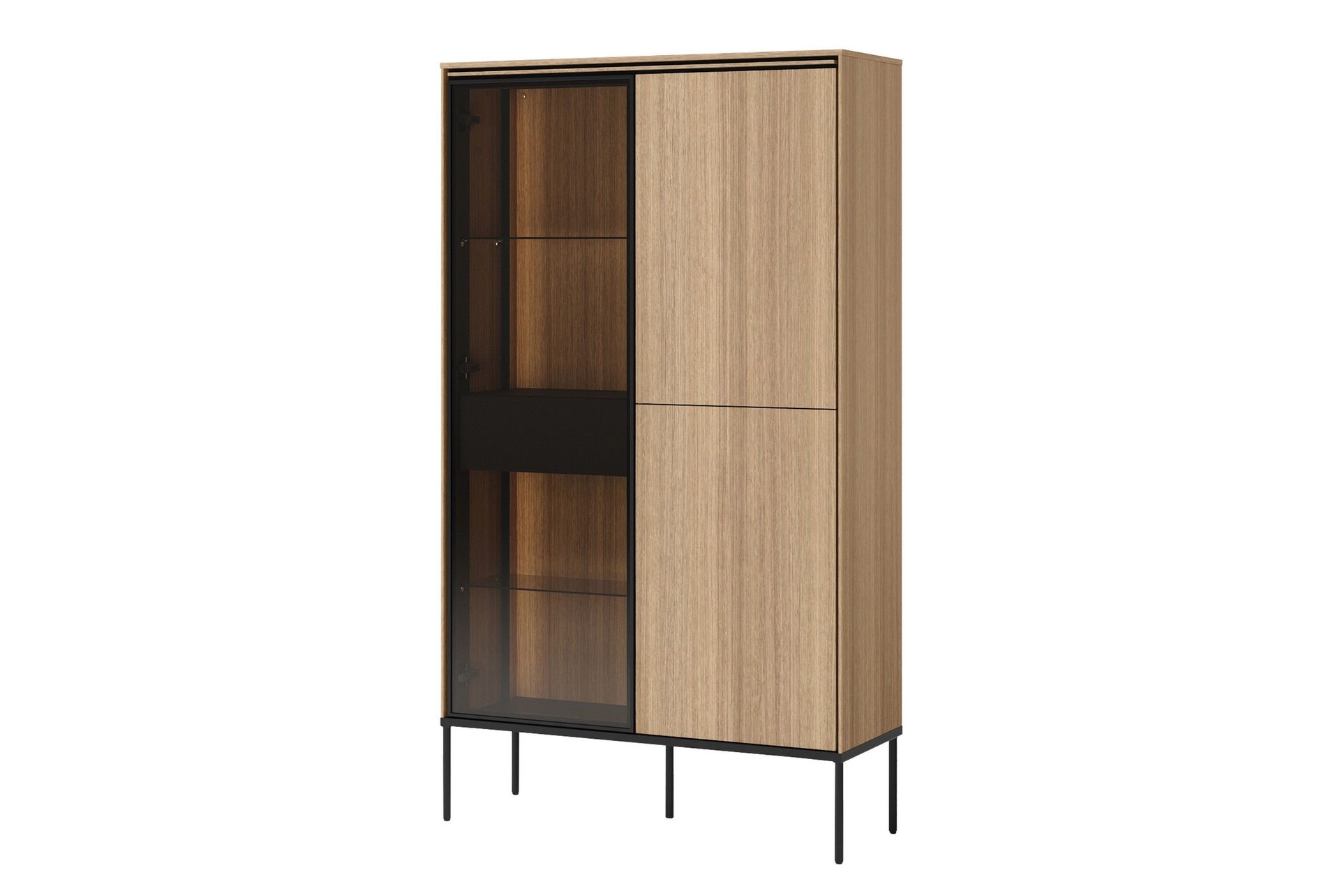 Basici Vitrinskåp 91x158 cm Vit - Förvaring - Trademax