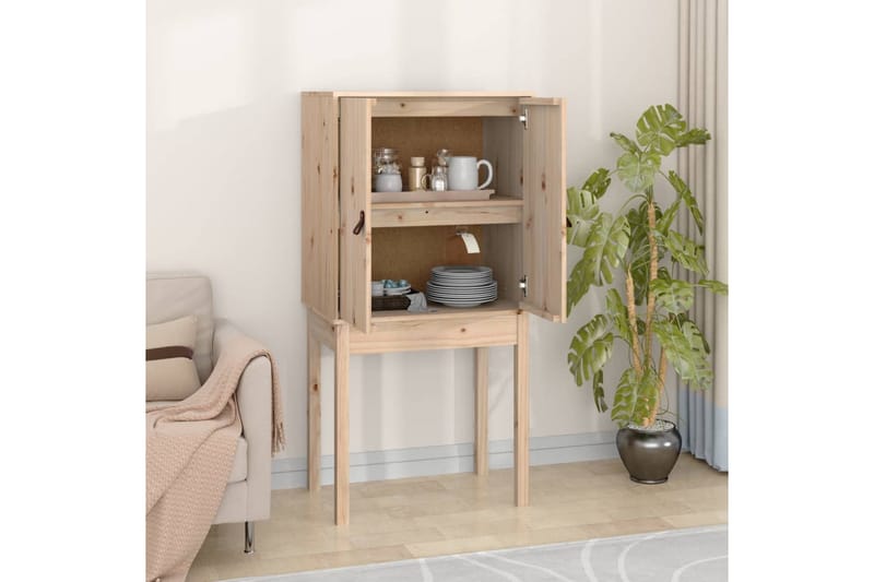 beBasic Högskåp 60x40x120 cm massiv furu - Brown - Förvaring - Skåp - Förvaringsskåp