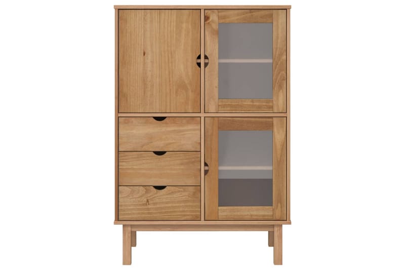 beBasic Högskåp 85x43x125 cm massiv furu - Brown - Förvaring - Skåp - Förvaringsskåp