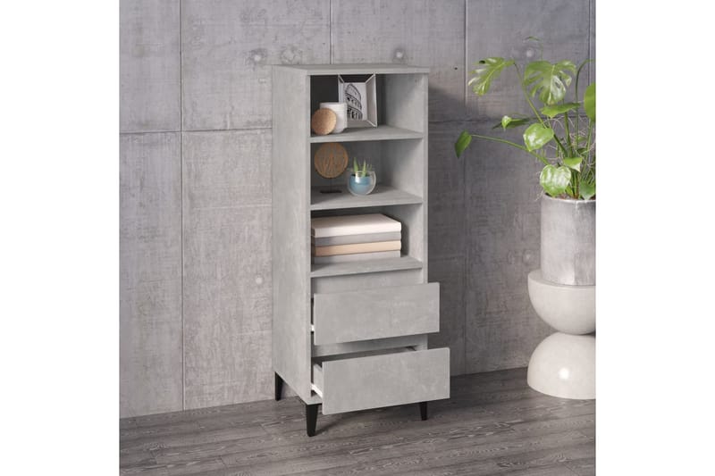 beBasic Högskåp betonggrå 40x36x110 cm konstruerat trä - Grey - Förvaringsskåp