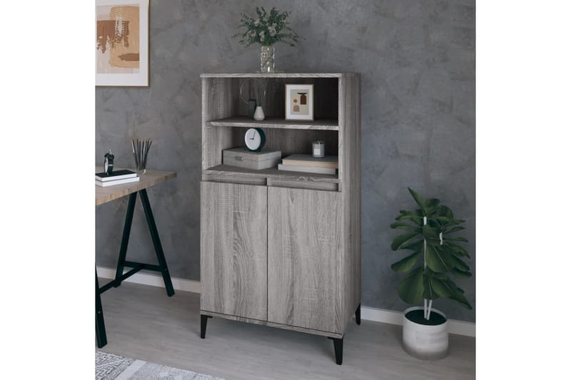 beBasic Högskåp grå sonoma 60x36x110 cm konstruerat trä - Grey - Förvaring - Skåp - Förvaringsskåp