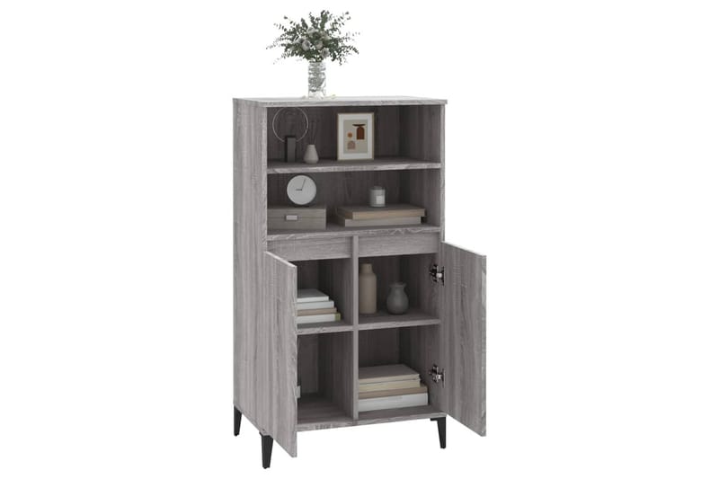 beBasic Högskåp grå sonoma 60x36x110 cm konstruerat trä - Grey - Förvaring - Skåp - Förvaringsskåp