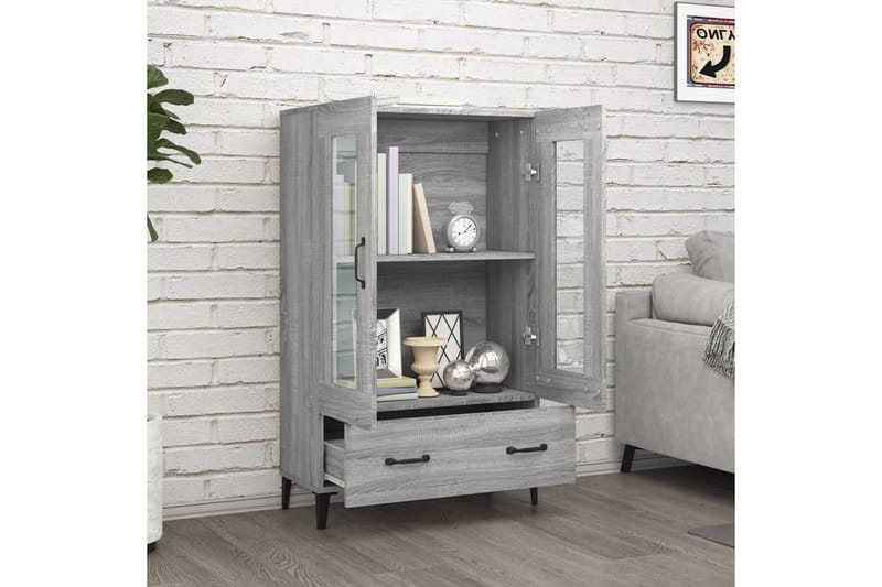 beBasic Högskåp grå sonoma 70x31x115 cm konstruerat trä - Grey - Förvaring - Skåp - Förvaringsskåp