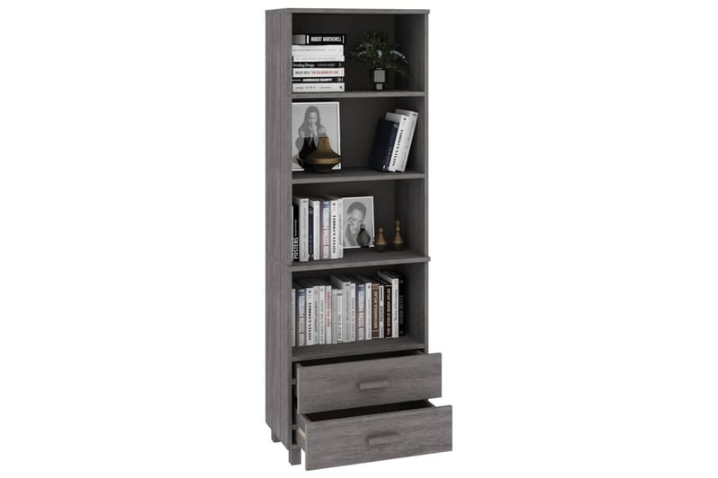 beBasic Högskåp ljusgrå 60x35x180 cm massiv furu - Grey - Förvaring - Skåp - Förvaringsskåp