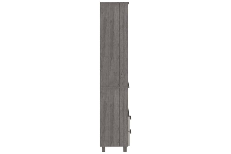 beBasic Högskåp ljusgrå 60x35x180 cm massiv furu - Grey - Förvaring - Skåp - Förvaringsskåp