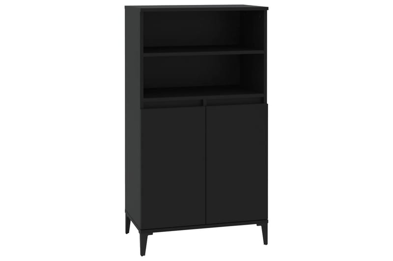 beBasic Högskåp svart 60x36x110 cm konstruerat trä - Black - Förvaring - Skåp - Förvaringsskåp