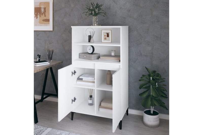 beBasic Högskåp vit 60x36x110 cm konstruerat trä - White - Förvaring - Skåp - Förvaringsskåp