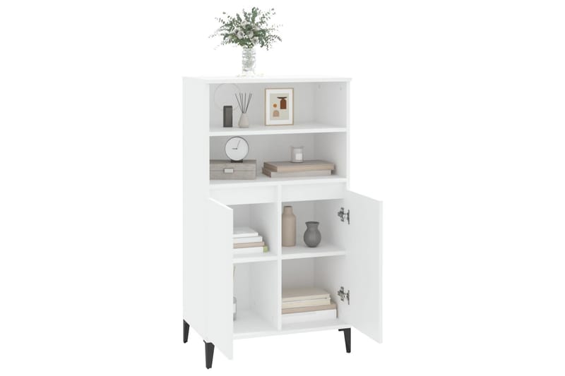 beBasic Högskåp vit 60x36x110 cm konstruerat trä - White - Förvaring - Skåp - Förvaringsskåp