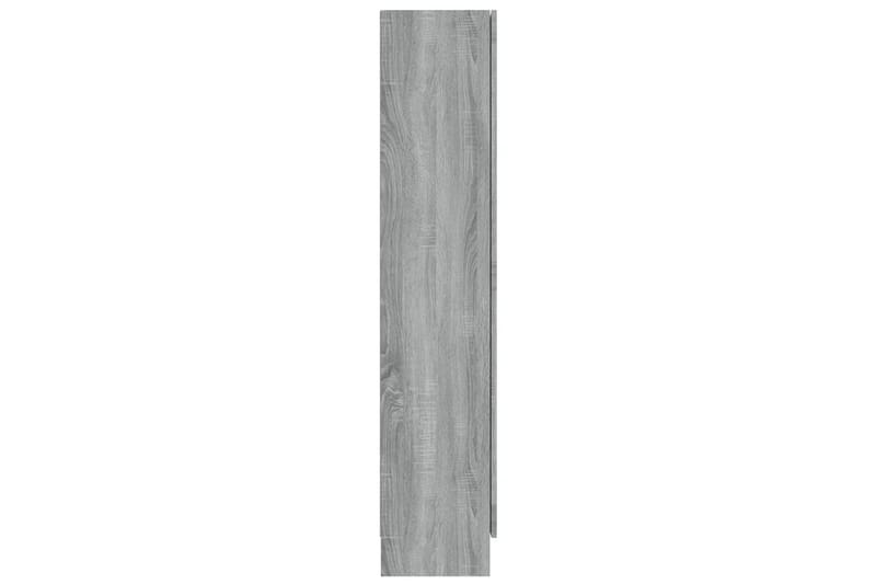 Vitrinskåp 30,5 cm djup 82,5 cm bred 150 cm hög Ljust Trä - Grå - Förvaring - Skåp - Vitrinskåp