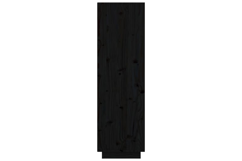 beBasic Vitrinskåp svart 74x35x117 cm massiv furu - Black - Vitrinskåp