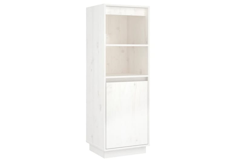 beBasic Vitrinskåp vit 37x34x110 cm massiv furu - White - Vitrinskåp