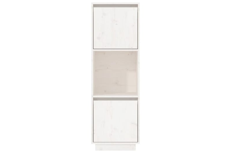 beBasic Vitrinskåp vit 38x35x117 cm massiv furu - White - Vitrinskåp