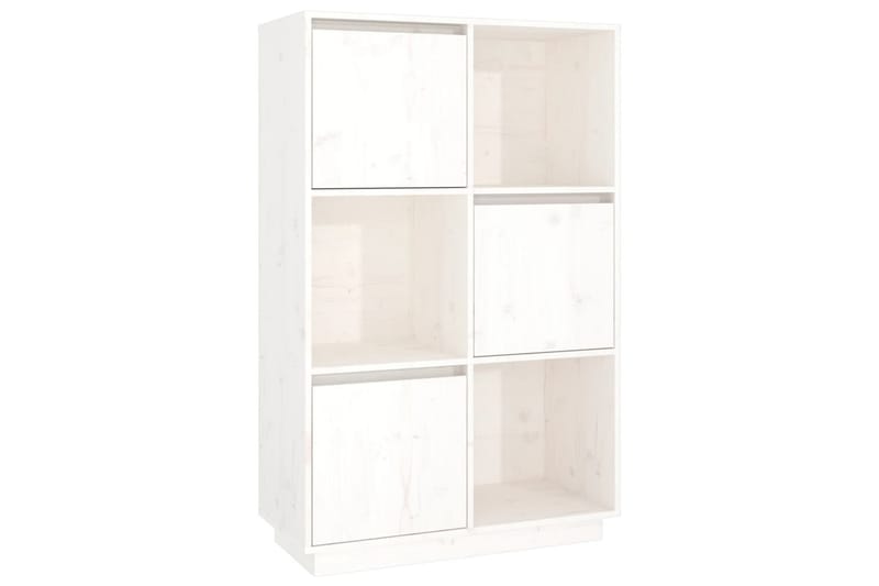 beBasic Vitrinskåp vit 74x35x117 cm massiv furu - White - Vitrinskåp