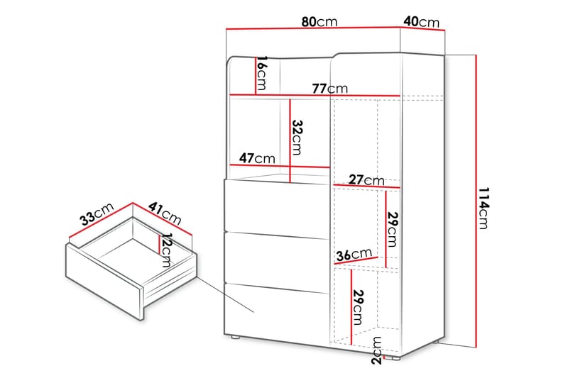 Buhan Highboard - Beige/Brun - Förvaring - Skåp - Förvaringsskåp