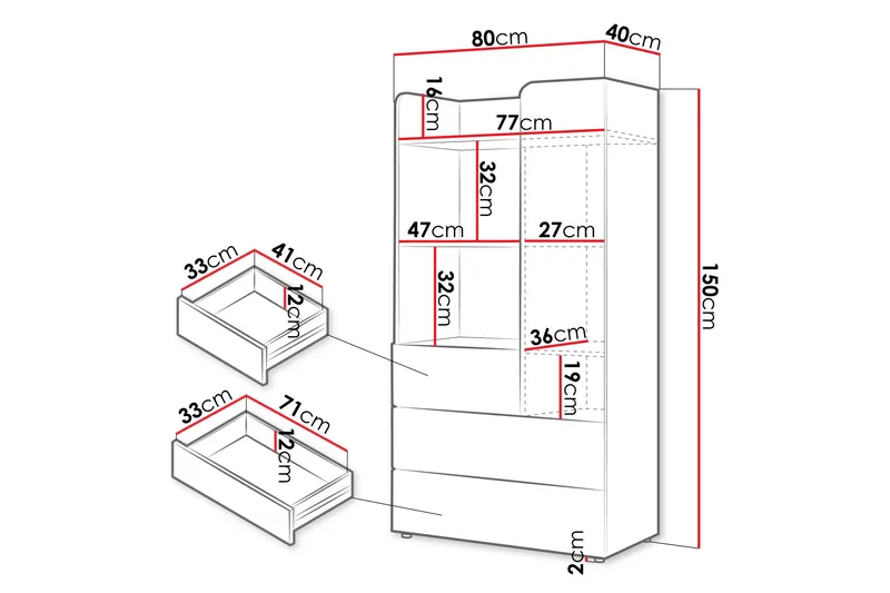 Buhan Highboard - Beige/Brun - Förvaring - Skåp - Förvaringsskåp
