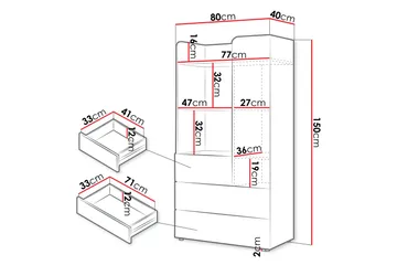 Buhan Highboard - Beige/Brun - Förvaring - Skåp - Förvaringsskåp
