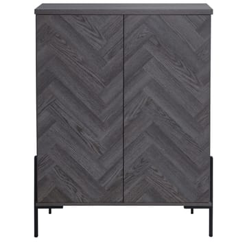 Charlene Högskåp 90x120 cm - grå fiskbensek och mattsvart - Förvaring - Skåp - Förvaringsskåp
