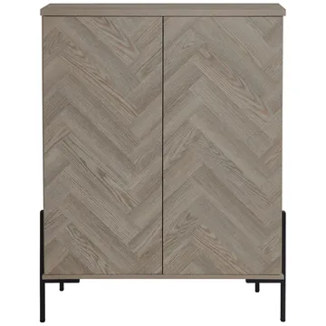 Charlene Högskåp 90x120 cm - naturfärgad fiskbensek och mattsvart - Förvaring - Skåp - Förvaringsskåp