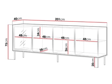Claven Skänk 200 cm - brun - Förvaring - Förvaringsmöbler - Sideboard & skänk