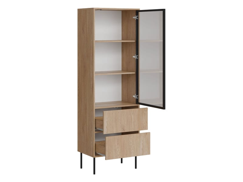 Claven Vitrinskåp 60x185 cm - beige - Förvaring - Skåp - Vitrinskåp