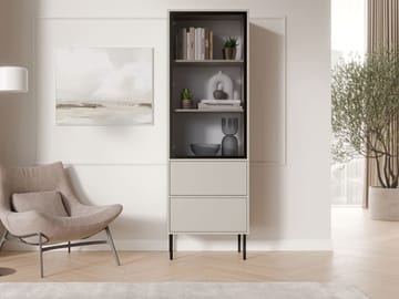 Claven Vitrinskåp 60x185 cm - beige - Förvaring - Skåp - Vitrinskåp
