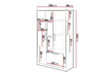 Dekona Highboard - Mörkgrå/Ljusgrå/Vit/Beige - Förvaring - Skåp - Förvaringsskåp