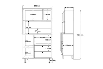 Donae Highboard - Ek/Antracit - Förvaring - Skåp - Förvaringsskåp