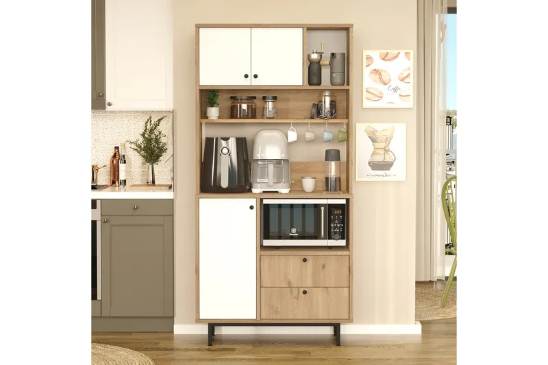 Donae Highboard - Ek/Vit - Förvaring - Skåp - Förvaringsskåp