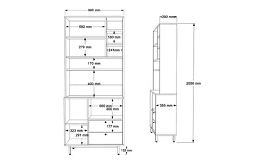 Donae Highboard - Ek/Vit - Förvaring - Skåp - Förvaringsskåp