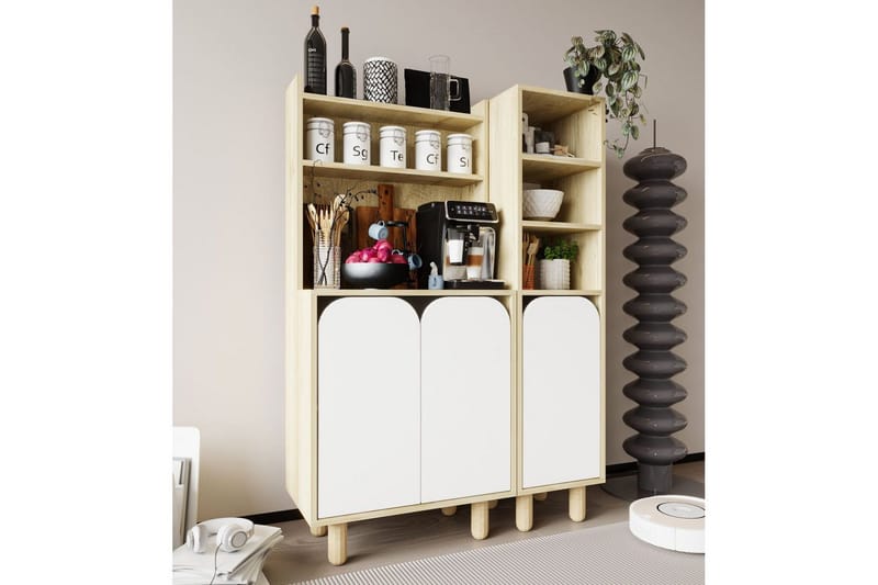 Estra Highboard - Beige/Vit - Förvaring - Skåp - Förvaringsskåp