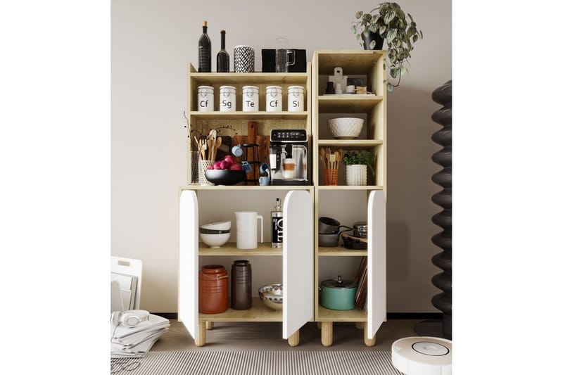 Estra Highboard - Beige/Vit - Förvaring - Skåp - Förvaringsskåp