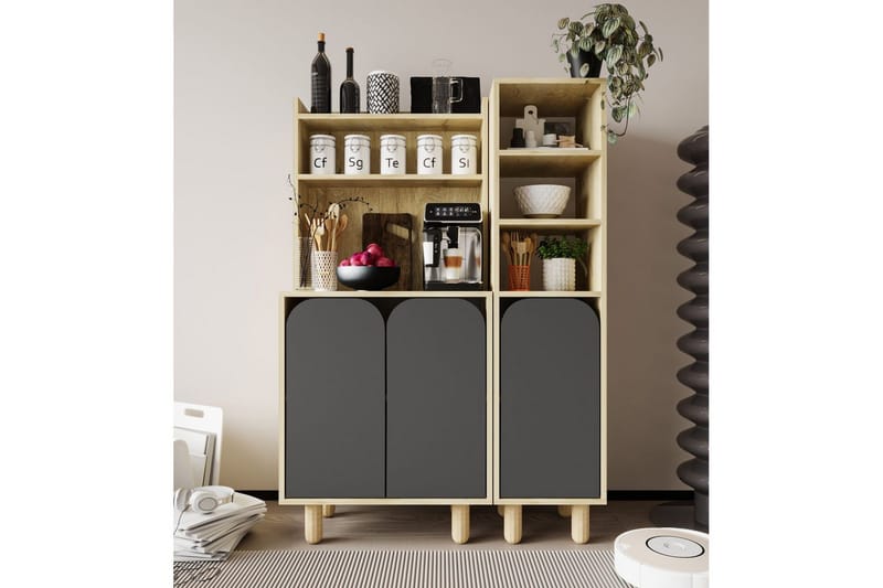 Estra Highboard - Brun/Antracit - Förvaring - Skåp - Förvaringsskåp