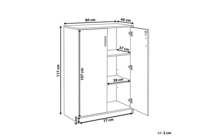 Förvaringsenhet Zehna Ljus trä, svart, 80x40x117 cm - Ljus trä, svart, 80x40x117 cm - Förvaring - Skåp - Förvaringsskåp