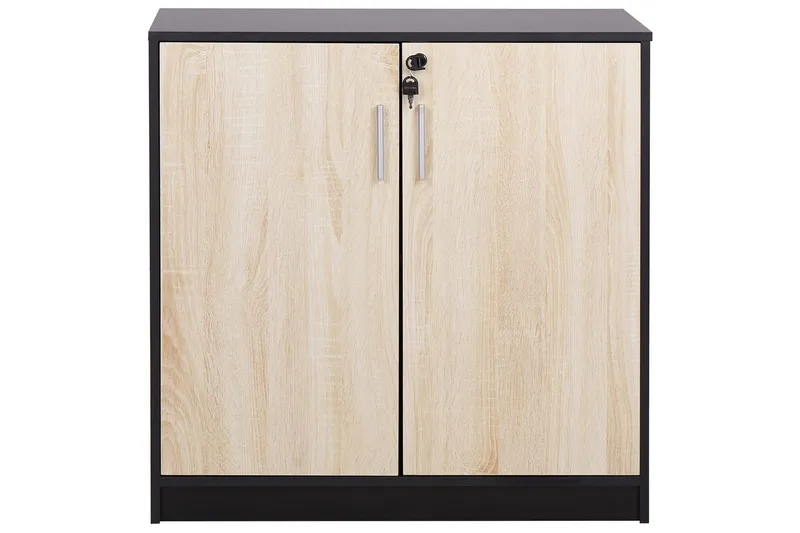 Förvaringsenhet Zehna Ljus trä, svart, 80x40x80 cm - Ljus trä, svart, 80x40x80 cm - Förvaring - Skåp - Förvaringsskåp