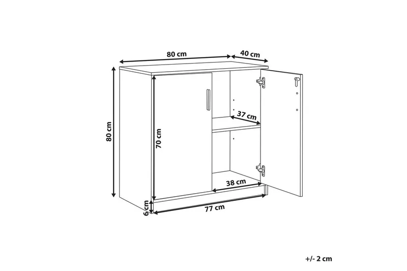 Förvaringsenhet Zehna Ljus trä, svart, 80x40x80 cm - Ljus trä, svart, 80x40x80 cm - Förvaring - Skåp - Förvaringsskåp