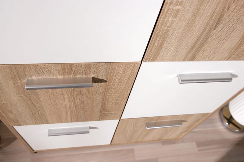 Aragon Skåp 77 cm Hög - Vit/Ljus Ek - Förvaring - Skåp - Förvaringsskåp