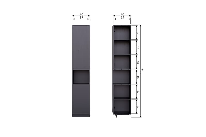 Arteksio Highboard 40x40 cm - Svart - Förvaringsskåp