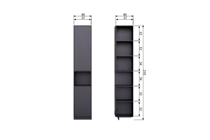 Arteksio Highboard 40x40 cm - Svart - Förvaring - Skåp - Förvaringsskåp