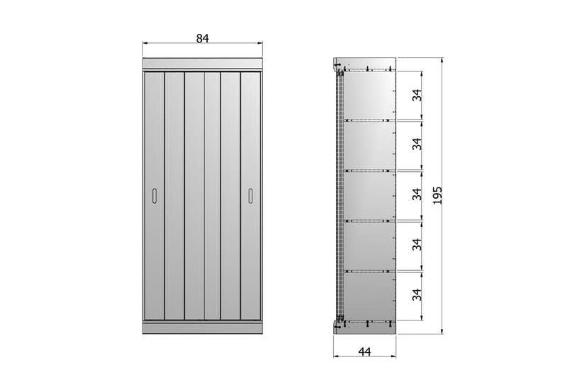 Aspasia Förvaringsskåp 195 cm - Vit Tall - Förvaring - Skåp - Förvaringsskåp